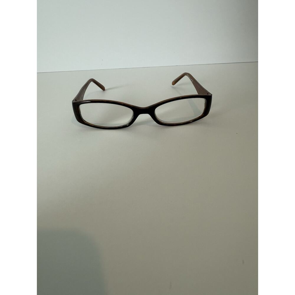 Adrienne Vittadini Brown Plastic Rectangular Full Rim Eyeglasses 3.00x Avr108